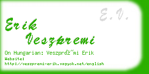 erik veszpremi business card